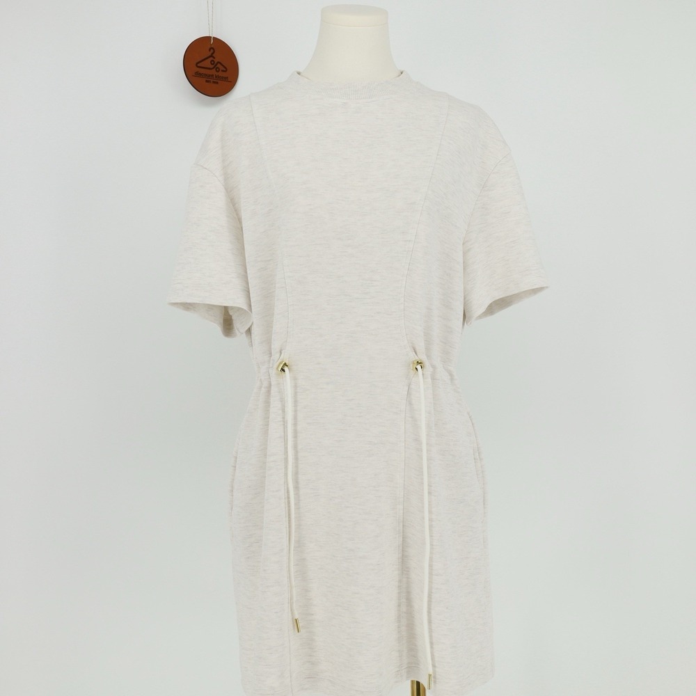 Varley Cream Short-Sleeve Midi Dress